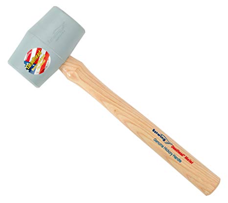 Estwing Deadhead Rubber Mallet - 18 oz No-Mar Hammer with Bounce Resistant Head & Hickory Wood Handle - DH-18N