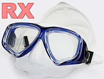 YEESAM SWIM Diving Snorkeling Prescription Mask Nearsighted Myopia - Scuba Dive Snorkel Mask Nearsighted Prescription RX Optical Corrective Lenses Customized - Blue