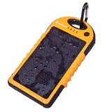 Trekbest Dual USB Port 12000mAh Portable Solar Panel Charger External Battery Power Bank for iPhone iPad and Android Phones Orange