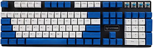 104 Key SA Profile Double Shot Shine Through PBT Ball Shape Keycaps Suitable for Standard MX 104 87 61 Keyboard (Blue White Mixed)