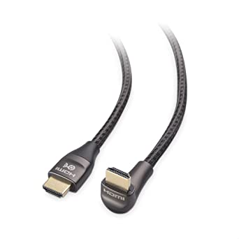 Cable Matters 48Gbps Ultra HD 8K Right Angle HDMI Cable 6.6 ft (90 Degree HDMI Cable) with 8K @120Hz, 4K @240Hz and HDR Support in Black