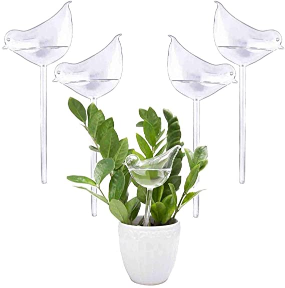 TUANTUAN 5 Pcs Plastic Bird-Shaped Plant Waterer Plant Watering Device Stakes Bird Shape Design for Indoor and Outdoor Garden