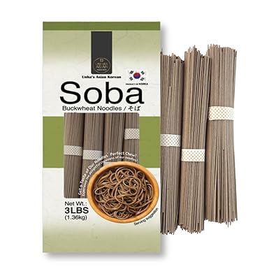 Unha Japanese Buckwheat Noodle, Air Dired Soba Noodle 4 Simply Ingredients, Used for Cold Soup or Hot Soup - 3LB Per Pack