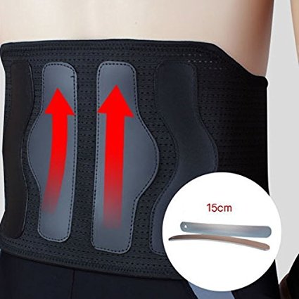 Lower Back Brace for lumbar support, posture corrector, and chronic back pain relief by Penwell®. Suitable for active men and women, or those with scoliosis, spondylosis, osteoporosis, or other orthopaedic disorders. Great for injury prevention during exercise and weightlifting, also helps with proper form. Medical grade, ultra thin design ensures maximum safety. Also slims and trims waistline. Get the protection your back deserves NOW! (L:waist 22"-34"/size 6-16)