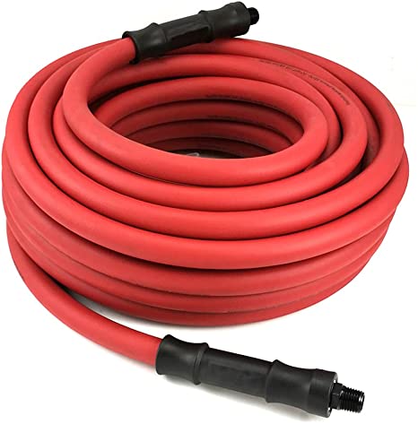 Dynamic Power 3/8in X 50ft. Lightweight Hybrid Air Hose with 1/4 In. NPT Male Aluminum Fittings (Max pressure 300PSI)