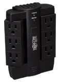 Tripp Lite 6 Rotatable Outlet Direct Plug-in Surge ProtectorSuppressor 1500 Joules SWIVEL6