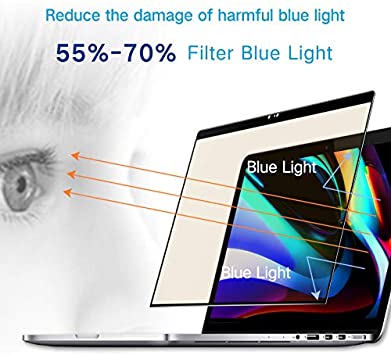 PERFECTSIGHT [Medical Grade] Screen Protector for MacBook Pro 16 inch 2019 [Anti 8 Harmful Radiations, Anti Eye Stain] Anti Glare Radiation Blue Light Filter Tempered Glass (1 Pack)