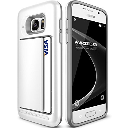 Galaxy S7 Case, VRS Design [Damda Clip][White] - [Wallet Card Slot][Military Grade Drop Protection] For Samsung S7