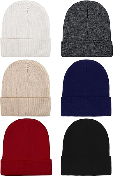 Cooraby Winter Beanie Cap Warm Knit Cuff Skull Beanie Caps for Men or Women