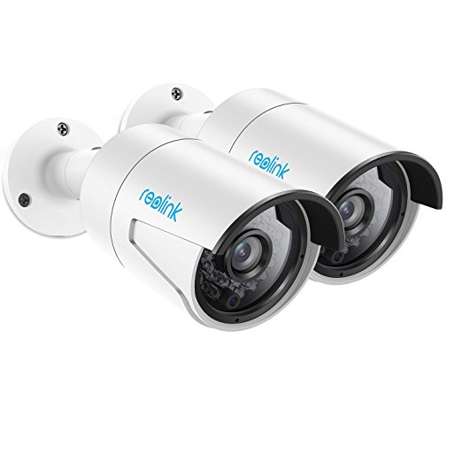 Reolink IP PoE Security Camera 2 Pack 4 Megapixels Super HD 2560x1440 Bullet Outdoor Indoor IR Night Vision Motion Detection RLC-410