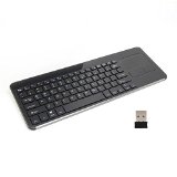 GMYLE 24G Wireless Keyboard with Built-In Multi-Touch Touchpad for Computers Tablets and Smartphones - Black