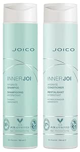 Joico InnerJoi Hydration Shampoo & Conditioner Set | For Dry Hair & Scalp | Sulfate & Paraben Free | Naturally-Derived Vegan Formula | 10.1 Fl Oz