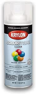 Krylon K05562007 COLORmaxx Acrylic Clear Finish for Indoor/Outdoor Use, Satin Crystal Clear