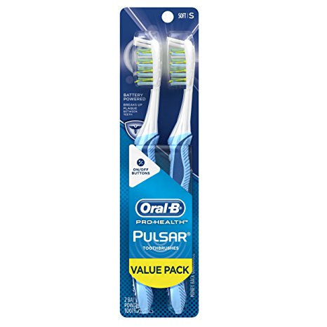 Oral-B Pulsar Soft Bristle Toothbrush Twin Pack (Colors May Vary)