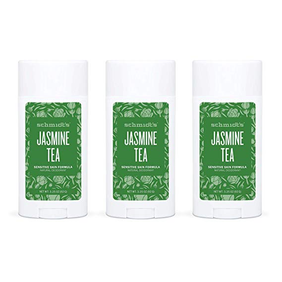 Schmidt's Sensitive Skin Deodorant, Jasmine Tea, 3.25 Ounce (pack of 3)