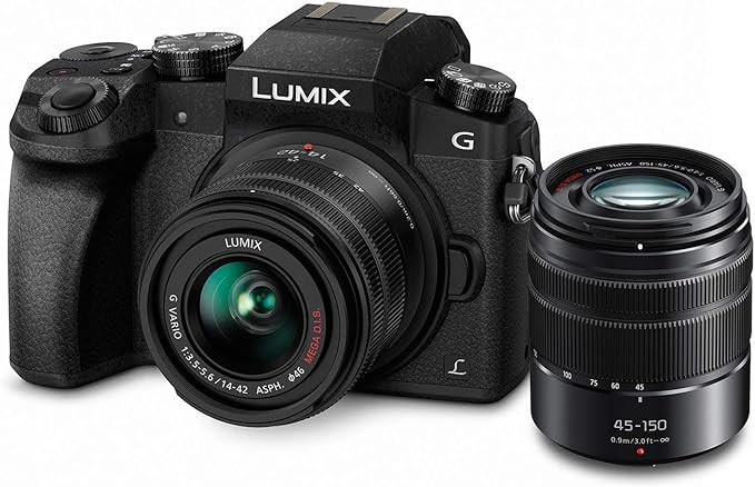 PANASONIC LUMIX G7 4K Digital Mirrorless Camera Dual Lens Bundle DMC-G7WK