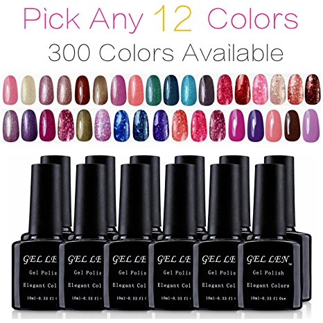 Gellen Pick Any 12 Colors Soak Off UV Gel Nail Polish 300 Colors For Choice Highly RECOMMENDED~~