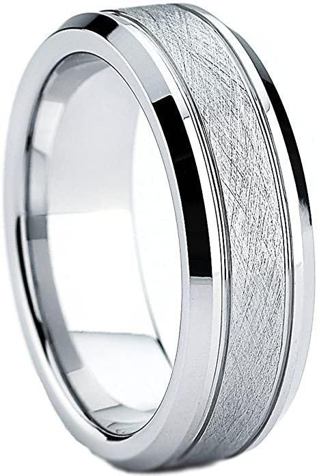 Metal Masters Co. Cobalt Men's Brushed Wedding Ring, Comfort Fit Band 7mm, Sizes 7 to 12