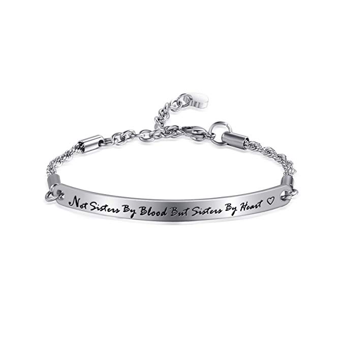 Inspirational Bracelets Gifts Engraved Personalized Fashion Bangles for Women Girl Sister Mother Friends