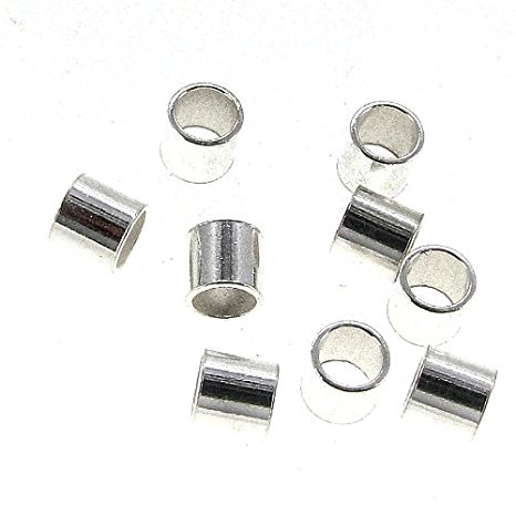 20 pcs .925 Sterling Silver 3mm Large Round Crimp Bead Tube Spacer / Findings / Bright