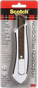 Scotch Titanium Snap-Off Box Cutter, 18mm Utility Knife, Large