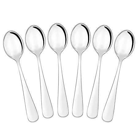Hiware Demitasse Espresso Spoons, 4 Inches Stainless Steel Mini Coffee Spoons, Set of 6