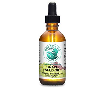 Grape Seed Oil 2 oz 100% Pure Cold-pressed Unrefined Organic - Bella Terra Oils