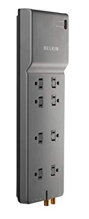 Belkin 8 Outlet HomeOffice Extended Cord Surge Protector with Phone and Coaxial Protection