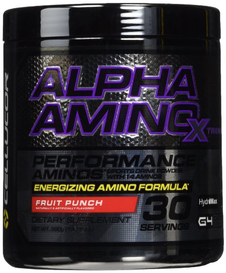 Cellucor Alpha Xtreme Amino Acids and BCAA Powder with Energy Blend, Fruit Punch, 30 Count