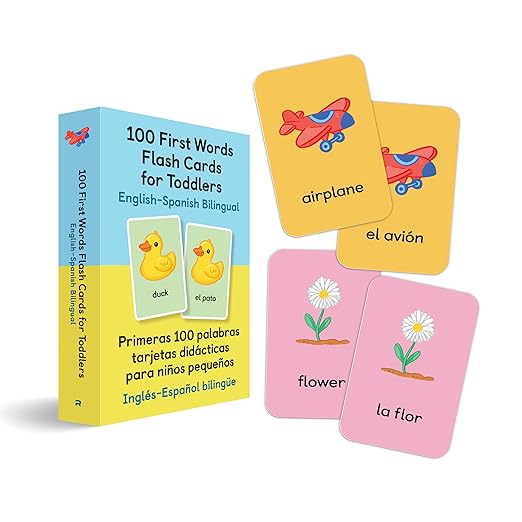 100 First Words Flash Cards for Toddlers: English-Spanish Bilingual: Primeras 100 palabras tarjetas didacticas para ninos pequenos