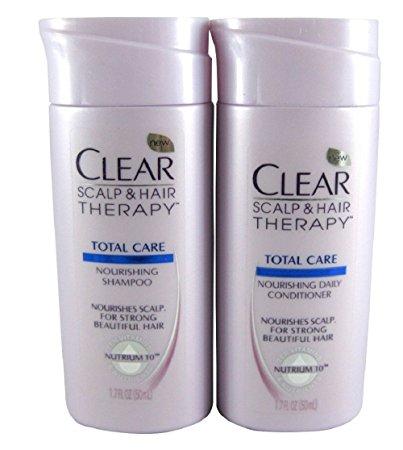 CLEAR Travel Size Shampoo   Conditioner (1.7oz each) Scalp & Hair Total Care Kit