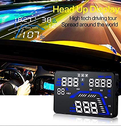 YICOTA Car HUD GPS Head Up Display 5.5" Colorful LED Dashboard Projector Speed Warning System Compatible with All Cars (Q7)