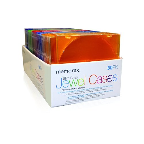 Memorex 50-pack Slim CD Jewel Case (5mm)- Assorted Colors (Discontinued by Manufacturer)