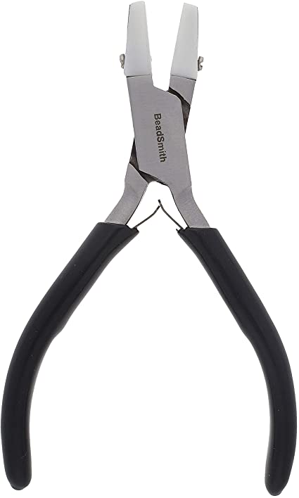 The Beadsmith Double Nylon Jaw Chain Nose Pliers, 4.75 inches (120mm), Black PVC Comfort Grip Handle, with Double Leaf Spring, Protects Wire When Bending and looping