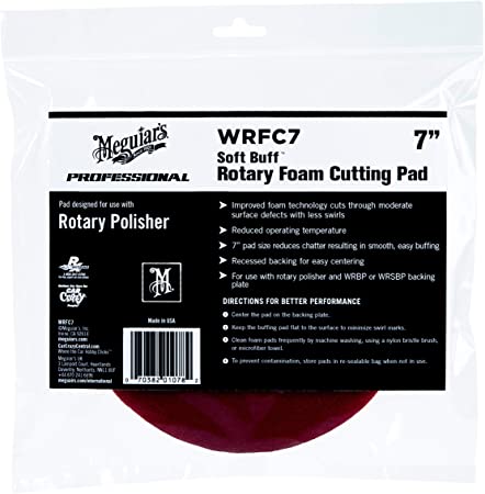 MEGUIAR'S WRFC7 Soft Buff 7" Rotary Foam Cutting Pad, 1 Pack