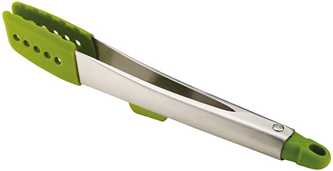 Joseph Joseph Steel Tongs with Integrated Tool Rest and Elevate, Green