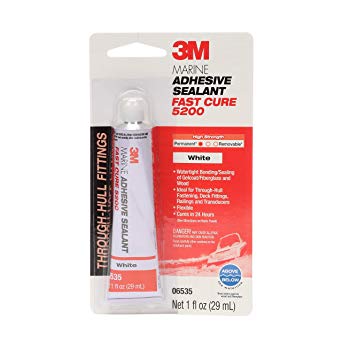 3M 5200FC 1 fl oz 06535 Marine Adhesive Sealant 5200 Fast Cure-1 oz, White