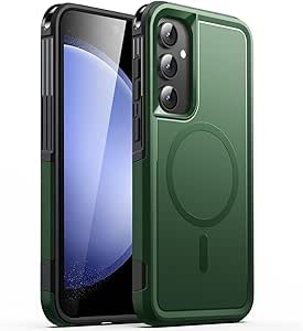 JETech Case for Samsung Galaxy S23 FE 6.4-Inch, Compatible with MagSafe Accessories, Dual-Layer Heavy Duty Rugged Protection Shockproof Phone Magnetic Cover (Midnight Green)