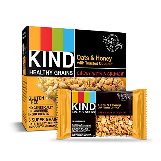KIND Healthy Grains Granola Bars, Oats & Honey with Toasted Coconut, Gluten Free, 1.2 Ounce (Pack of 40)