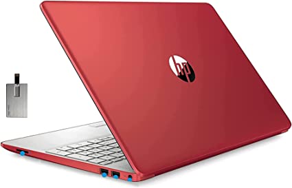 HP 2022 Pavilion 15.6" HD Laptop Computer, Intel Dual-core Pentium Processor, 8GB RAM, 256GB SSD, HD Webcam, Intel UHD Graphics 605, Bluetooth, USB-C, Windows 10 S, Red, 32GB SnowBell USB Card