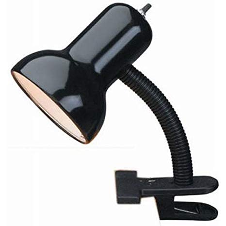 Lite Source LSF-111BLK Clip-on Gooseneck Clamp-on-Lite, Black with Black Shade