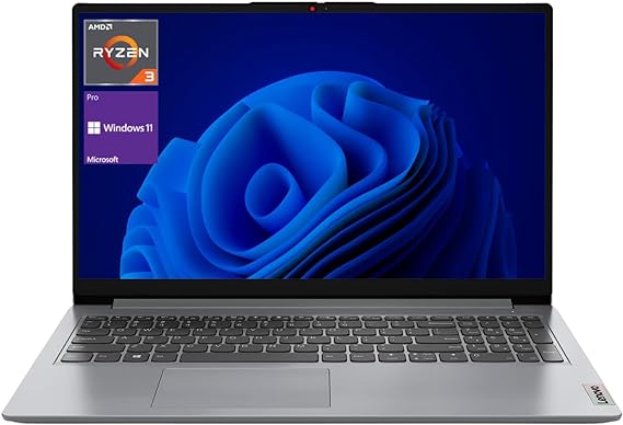 Lenovo IdeaPad 1 Laptop, 15.6” FHD Display, AMD Ryzen 3 7320U Processor, 8GB RAM, 512GB SSD, Wi-Fi 6, SD Card Reader, HDMI, Webcam, Windows 11 Pro, Cloud Grey