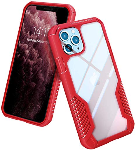 MOBOSI Vanguard Armor Designed for iPhone 11 Pro Case, Rugged Cell Phone Cases, Heavy Duty Military Grade Shockproof Drop Protection Cover for iPhone 11 Pro 5.8 Inch 2019, Red
