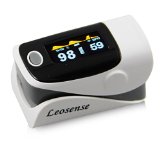 LEOSENSE Finger Pulse Oximeterportable Digital Blood Oxygen Meter and Pulse Rate Monitorsport Ox Spo2 Fingertrip with Neckwrist Cordoled DisplayFDA Approved Black