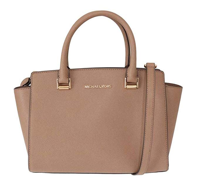 Michael Kors Selma Saffiano Leather Medium Top Zip Satchel Bag