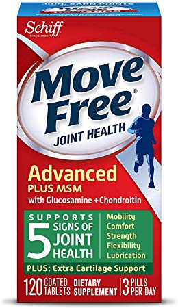 Move Free Advanced Plus MSM, 120 tablets - Joint Health Supplement with Glucosamine and Chondroitin