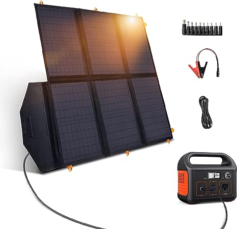 60W Portable Solar Panels,Foldable Solar Panel Charger with Fast Charging QC3.0 USB-A PD3.0 USB-C DC Output,Waterproof Solar Charger for 100-500W Power Station Camping Cellphones RV(Without Generator）