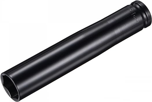 uxcell 1/2" Drive by 21mm Deep Impact Socket, Heat-Treated CR-V Steel 6" Length, 6-Point Metric Sizes