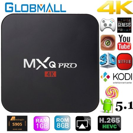 Globmall MXQ Pro Android TV Box Fully Loaded KODI 64 Bit Amlogic S905 Android 5.1 Lollipop OS   Globmall Phone Stand and Support Card