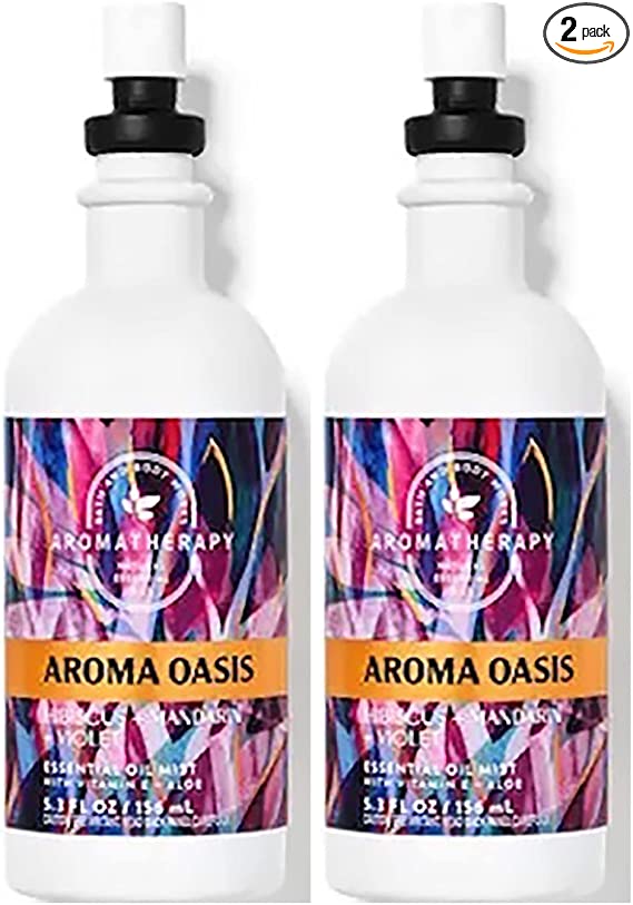 Bath & Body Works Aromatherapy Pillow Mist, 5.3 Fl Oz, 2-Pack (Hibiscus Mandarin Violet)